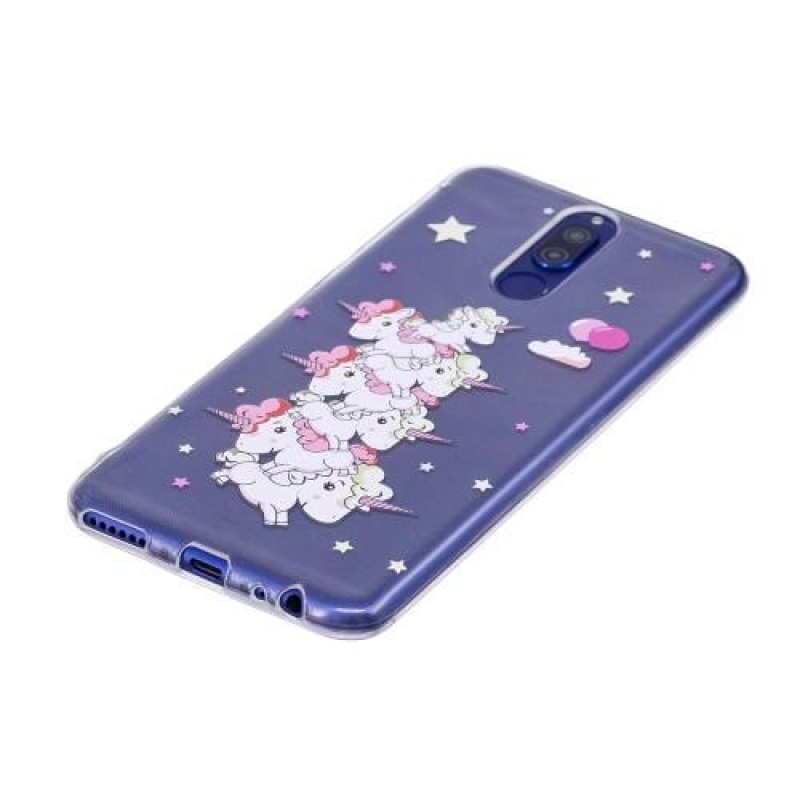 Embi átlátszó zselés tok motívummal a Huawei Mate 10 Lite-on - egyszarvúak csordája
