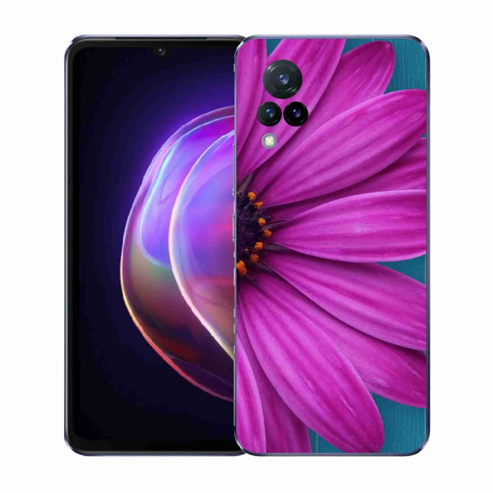 Zselés borítás mmCase Vivo V21 4G/5G készülékhez - lila margaréta