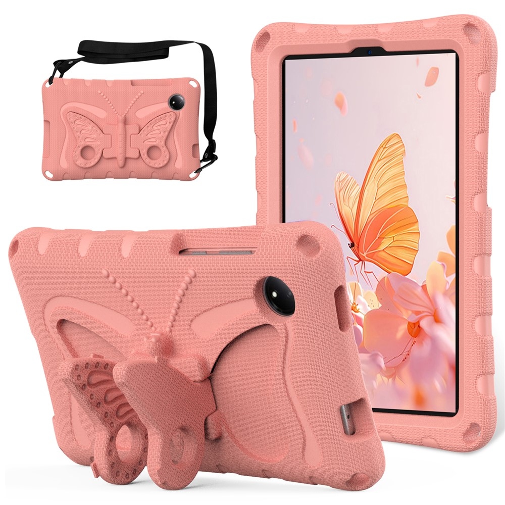 Gyerekek Pillangó EVA tartós tok pánttal Xiaomi Redmi Pad SE 8.7 tablethez - rózsaszínű