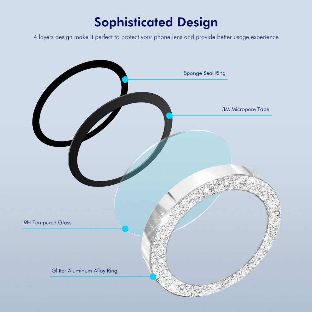 ENK Decor kamera lencse üveg Samsung Galaxy A37 5G/A57 5G (különálló üveg) - ezüst