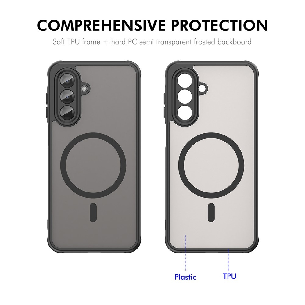 ENKAY matt zselés tok MagSafe + 9H védőüveg Samsung Galaxy A26 5G - fekete