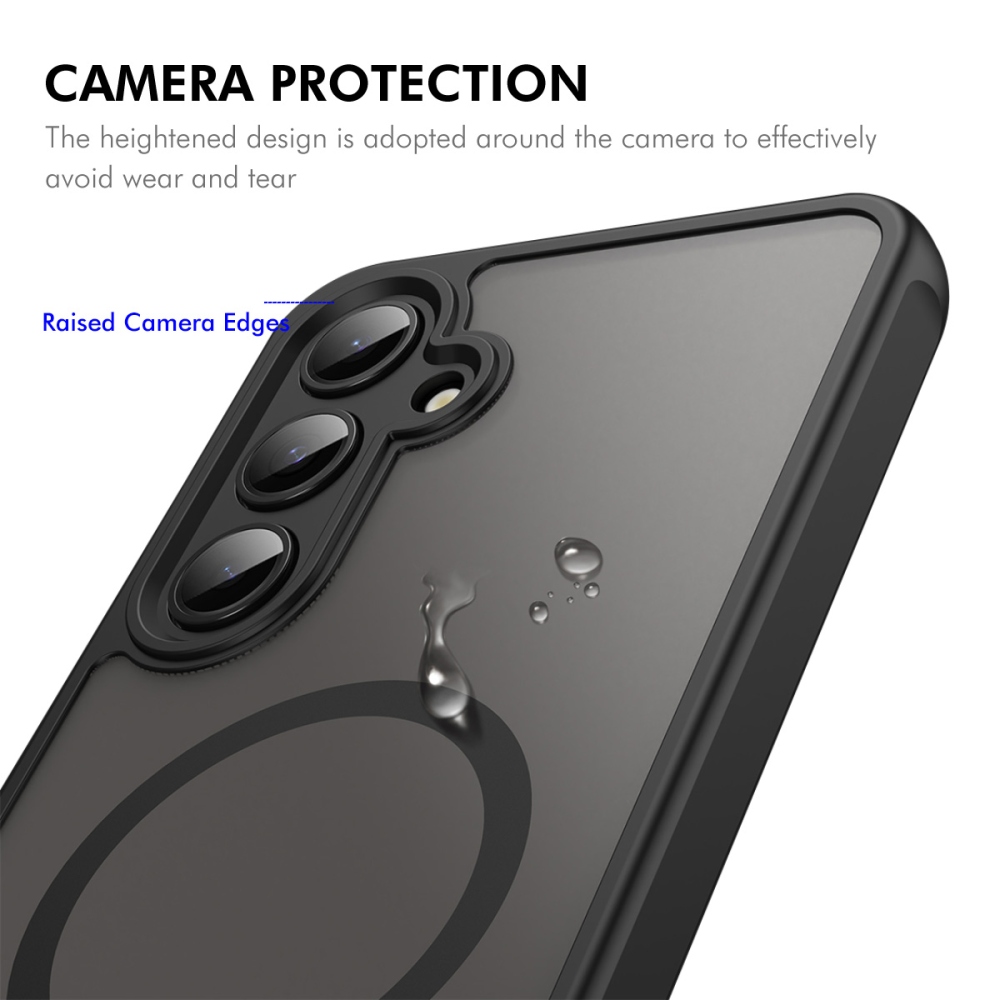 ENKAY matt zselés tok MagSafe + 9H védőüveg Samsung Galaxy A57 5G - fekete