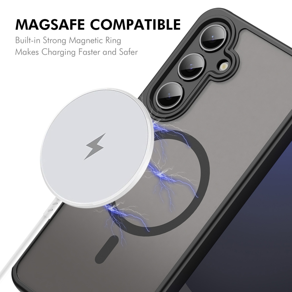 ENKAY matt zselés tok MagSafe + 9H védőüveg Samsung Galaxy A57 5G - fekete