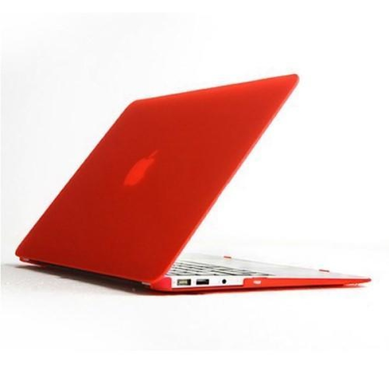 Enky készlet matt műanyag tok, billentyűzetvédő és porvédő dugó MacBook Air 13.3 - piros