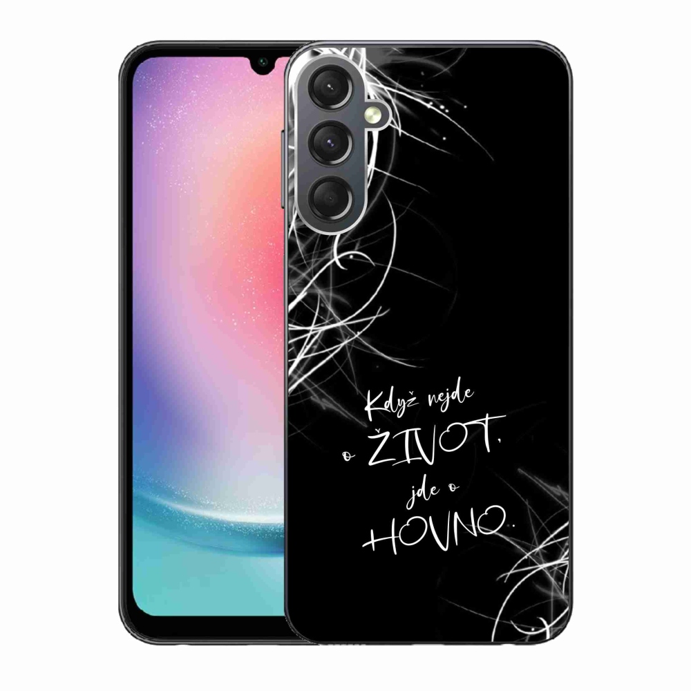 Gél borító mmCase Samsung Galaxy A24 készülékhez - vicces szöveg 16 fekete háttér