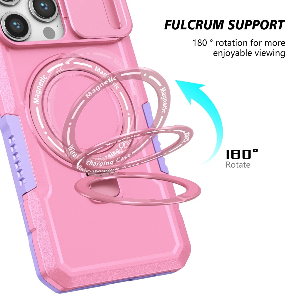 Katonai tartós védőburkolat MagSafe-vel iPhone 14 Pro Max készülékhez - lila/rózsaszín