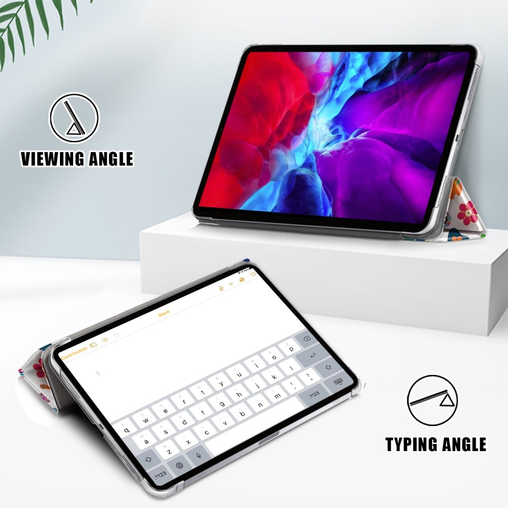Patte intelligens állítható tok iPad Pro 12.9 (2020/21/22) - pillangók és virágok