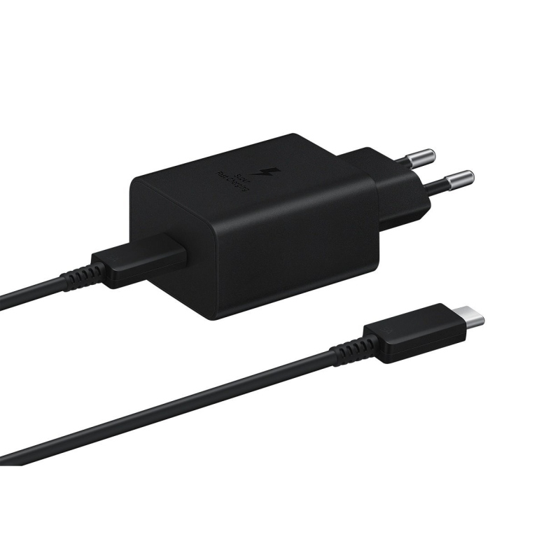 EP-T1510EBE + EP-DA705BBE Samsung 15W-os utazási töltő + USB-C/USB-C adatkábel fekete (OOB Bulk)