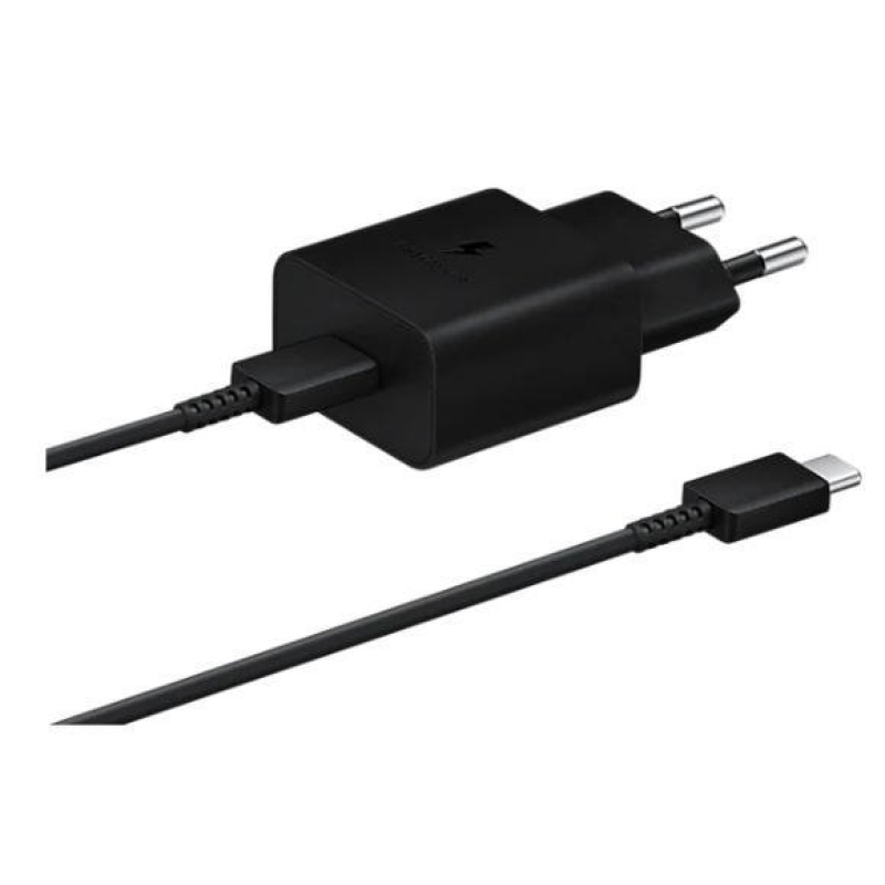EP-T1510XBE Samsung USB-C 15W-os utazási töltő + USB-C adatkábel Fekete