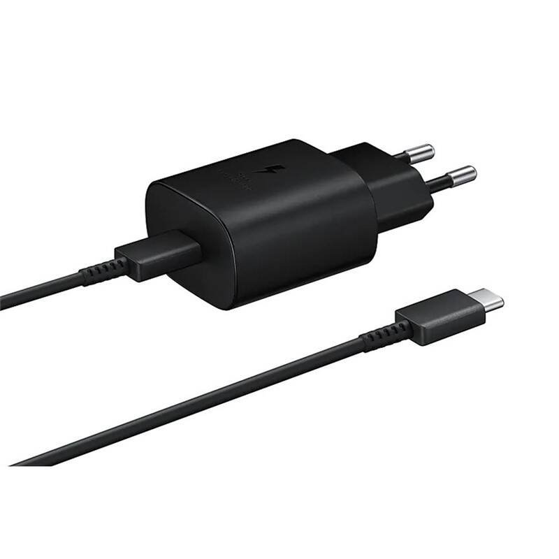 EP-TA800EBE + EP-DA705BBE Samsung 25W-os utazási töltő + USB-C/USB-C adatkábel fekete (OOB Bulk)