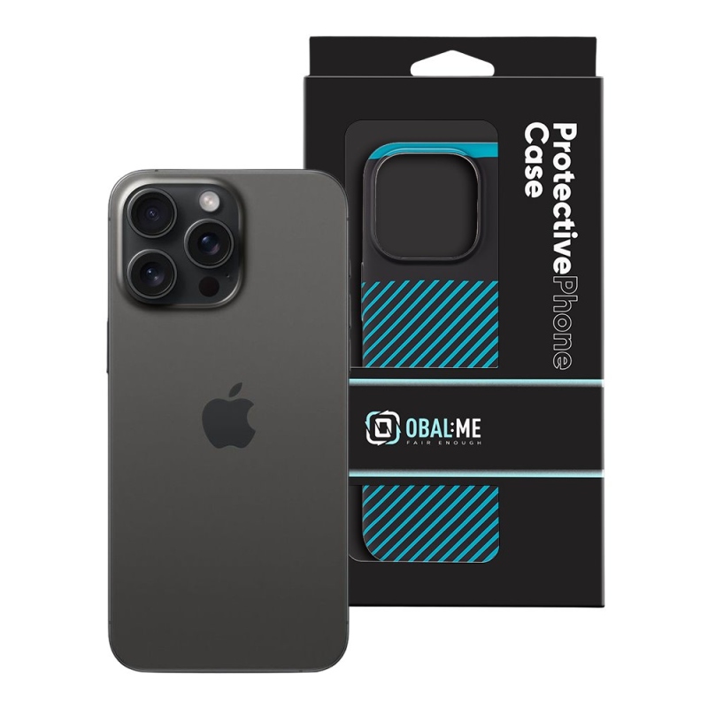 Borító:ME Flossy Stripes Cover for Apple iPhone 15 Pro Max Fekete/Teal borító az Apple iPhone 15 Pro Max készülékhez