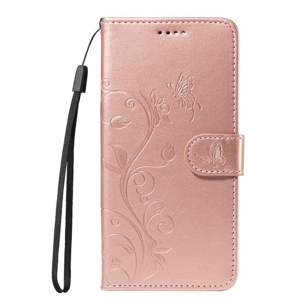 Virágok könyv tok Xiaomi Poco F7 5G-hez - rózsa arany