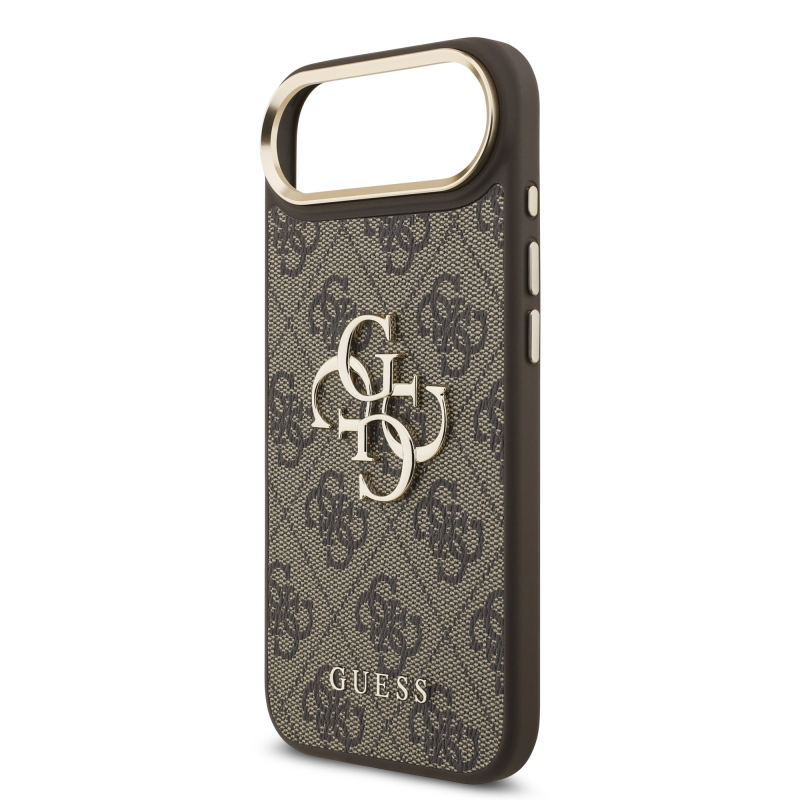 Guess PU bőr 4G fém logó arany keret hátlapi borító iPhone Air barna