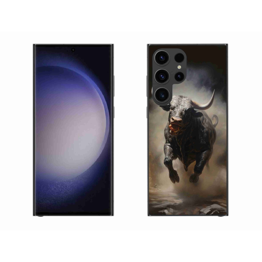 Zselés borítás mmCase Samsung Galaxy S23 Ultra 5G - dühös bika számára