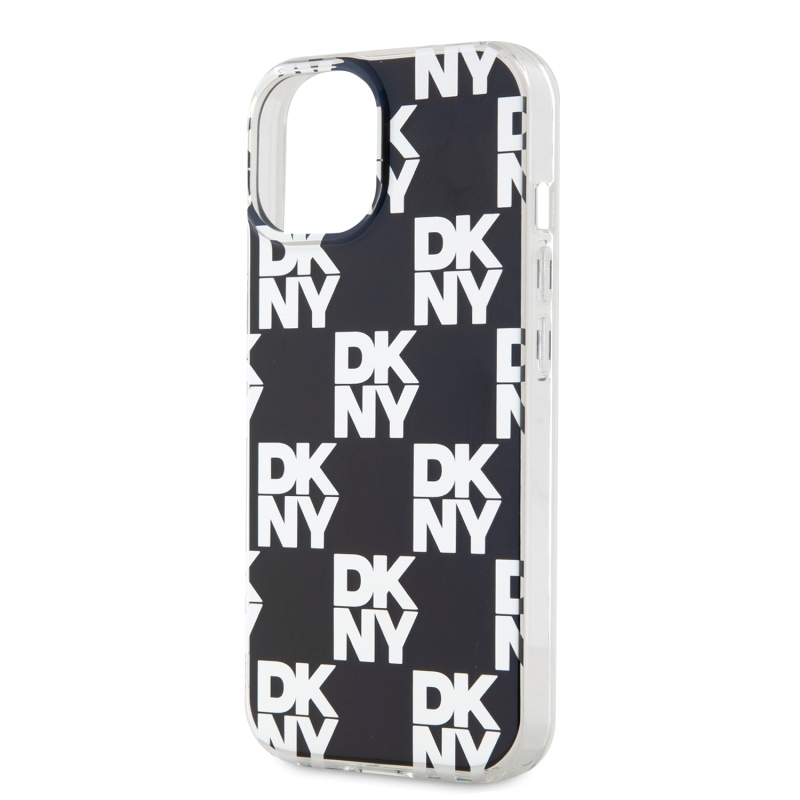 DKNY PC/TPU kockás mintás hátsó borító iPhone 14 készülékhez Fekete