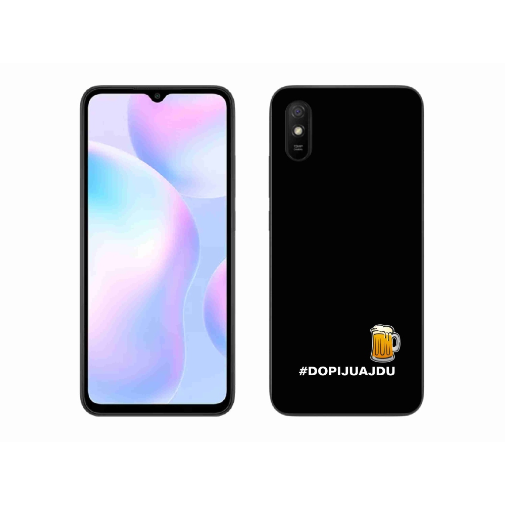 Gél borító mmCase a Xiaomi Redmi 9A - sör motívum 1 fekete háttérrel