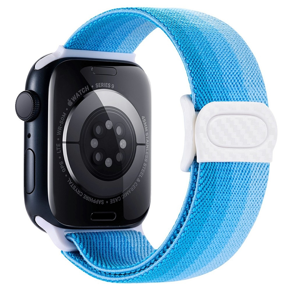 Fokozatos nejlon szíj az Apple Watch Ultra/Ultra 2 49mm/SE/SE 2022/2023 44mm/9/8/7 45mm/6/5/4 44mm/3/2/1 42 mm-es Apple Watch Ultra/Ultra 2 órához - kék csíkok