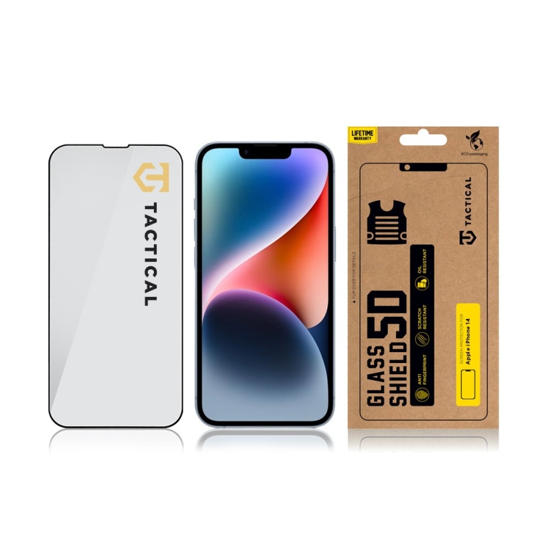Taktikai üvegpajzs 5D üveg Apple iPhone 13/13 Pro/14 fekete iPhone 13/13 Pro/14 készülékhez