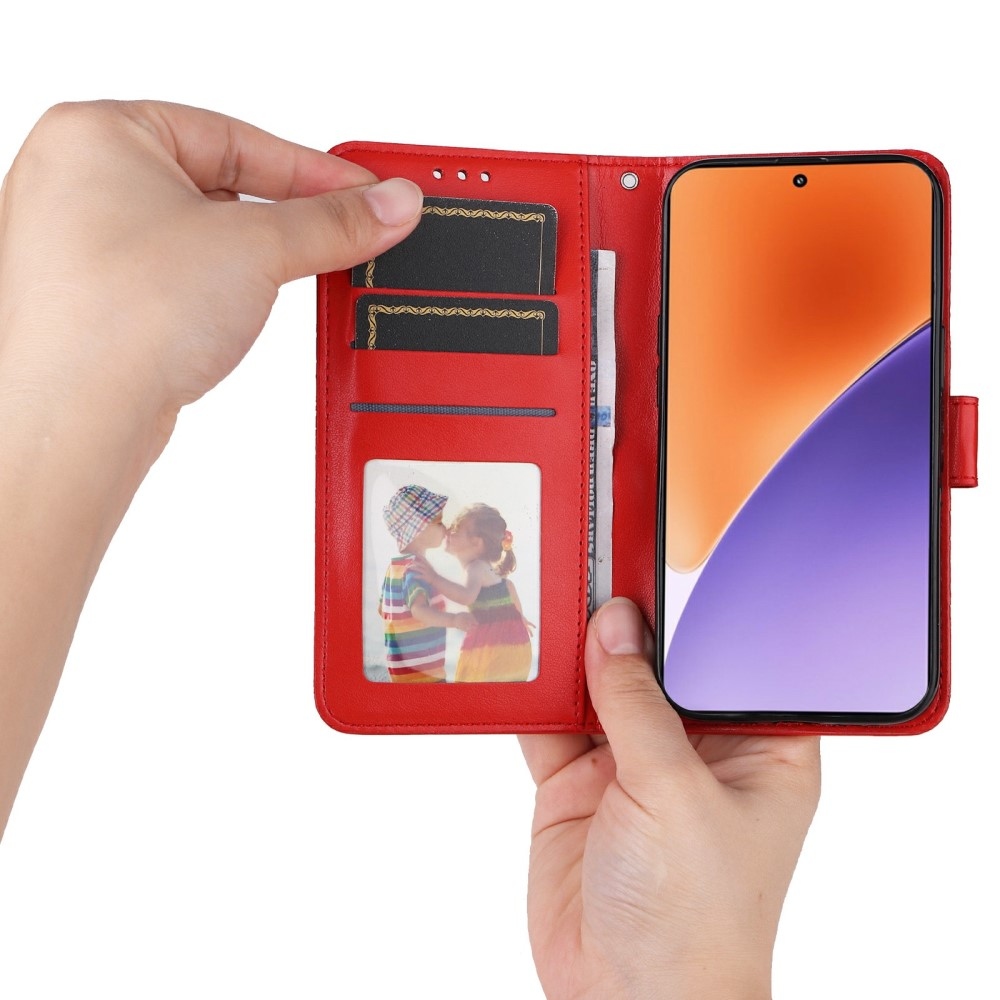 Napraforgó könyv tok a Xiaomi 15-öshöz - piros