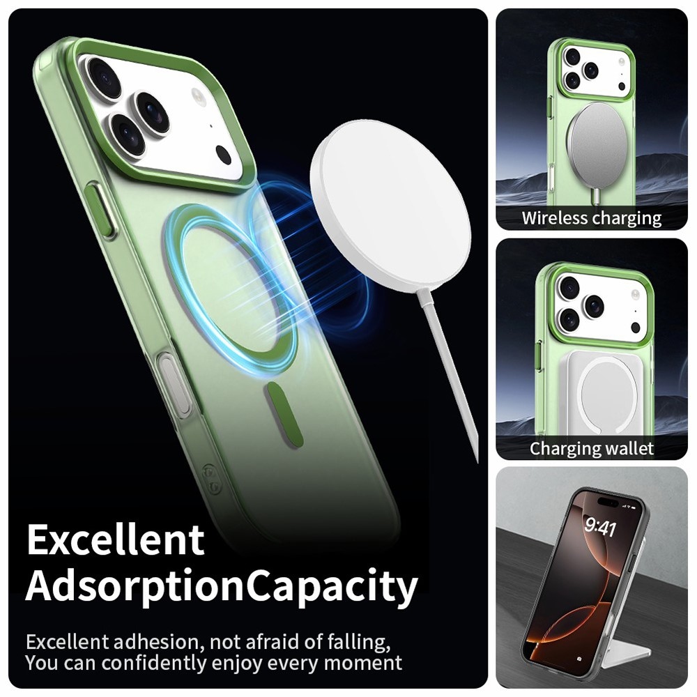 Candy zselés tok MagSafe-val iPhone 17 Pro készülékhez - zöld