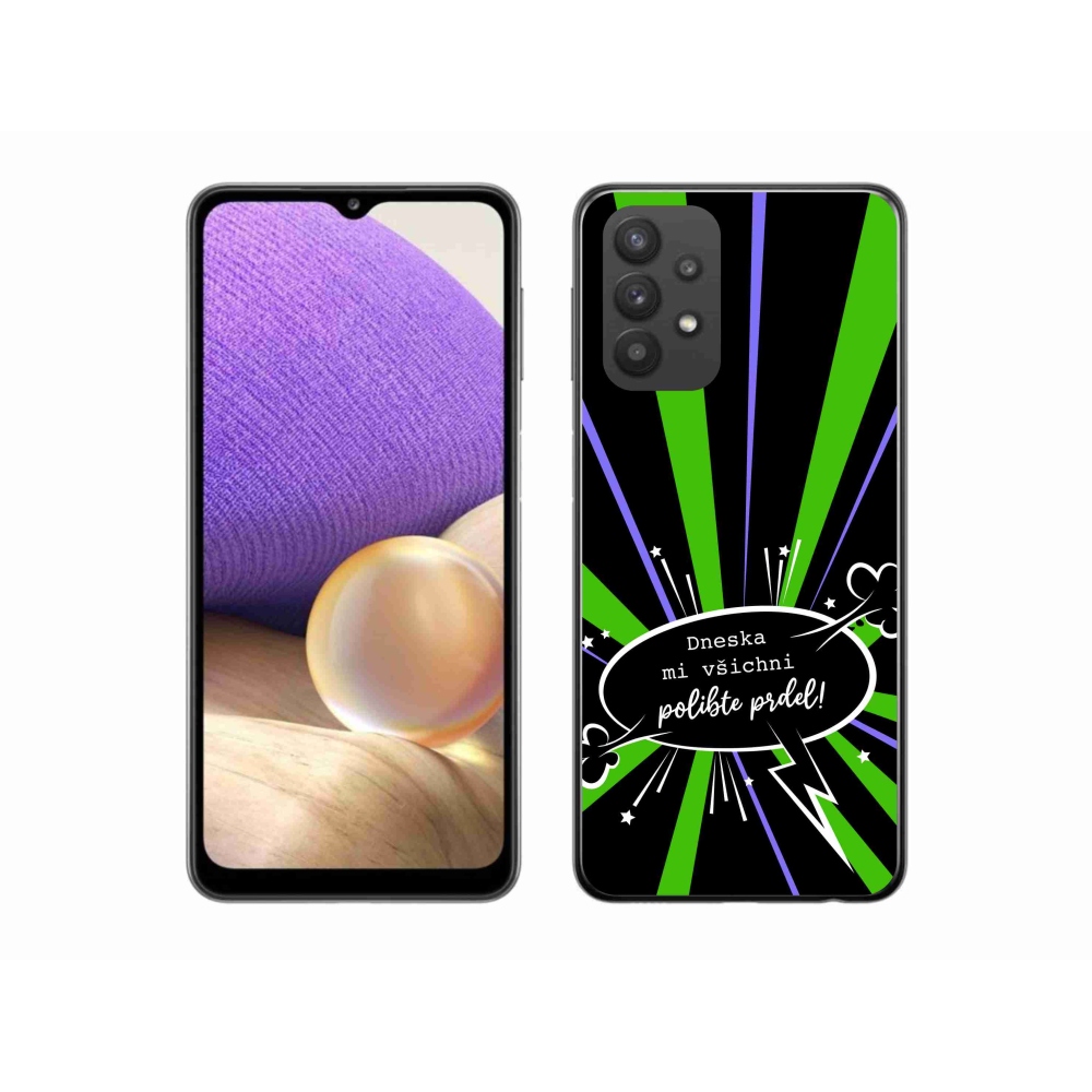 Gél borító mmCase Samsung Galaxy A32 5G - vicces szöveg 15 fekete háttérrel