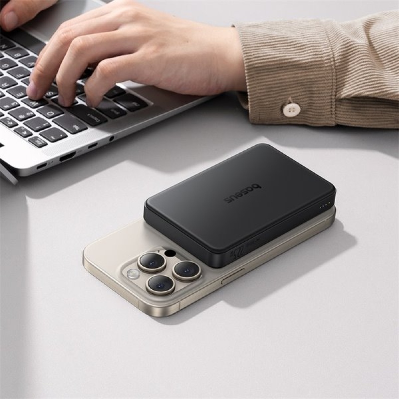 Baseus Airpow 2 22.5W Qi2 mágneses Powerbank 10000mAh Cosmic Black