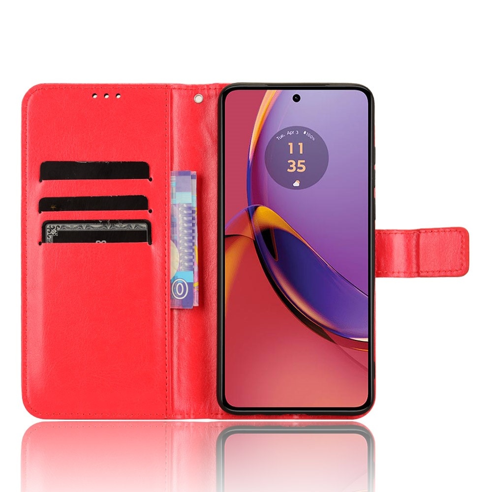 Őrült könyv tok a Motorola Moto G84 5G-hez - piros
