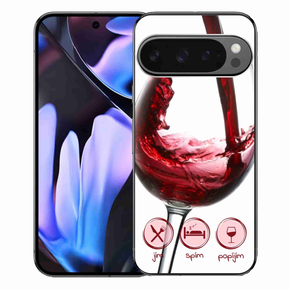 Gél tok mmCase a Google Pixel 9 Pro XL-hez - borospohár piros