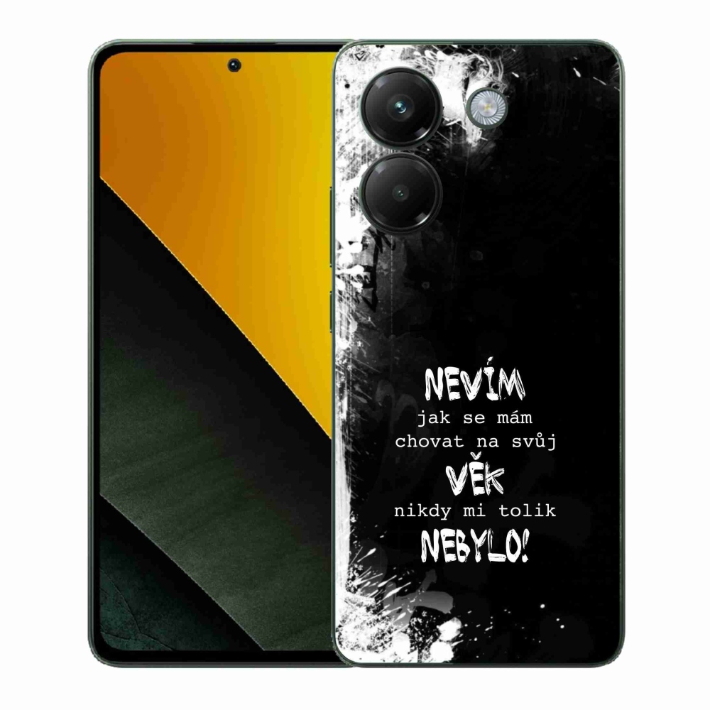 Gél borító mmCase a Xiaomi Poco M7 Pro 5G számára - vicces szöveg 14 fekete háttér