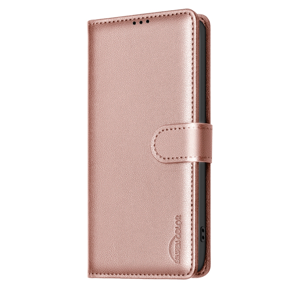 BINFEN könyvtáska iPhone 17 Air készülékhez - rózsaarany