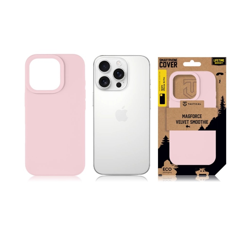 Taktikai MagForce bársony Smoothie borító Apple iPhone 16 Pro rózsaszín párduchoz
