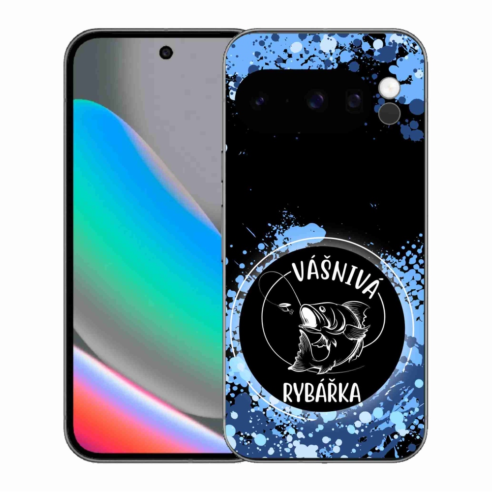 Gél borítás mmCase a Google Pixel 10 Pro számára - szenvedélyes halásznő fekete háttérrel