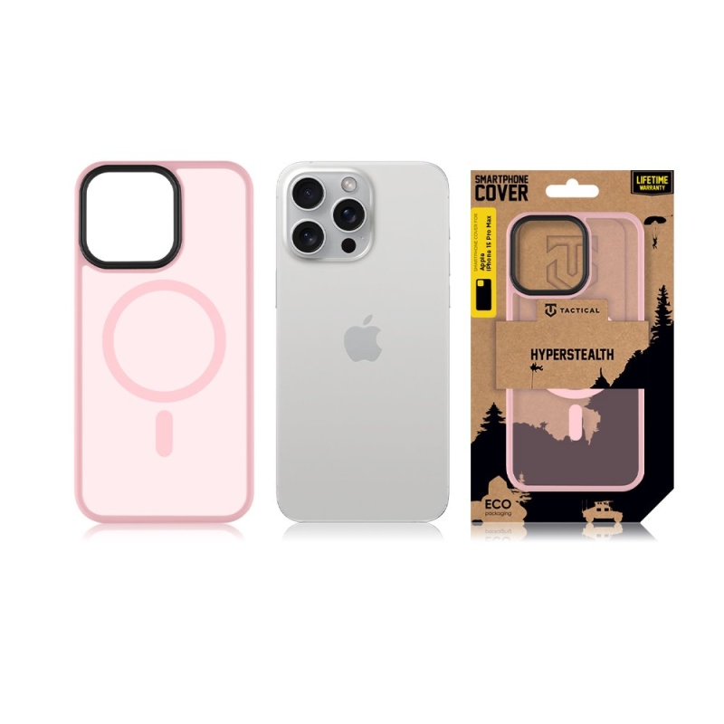 Taktikai MagForce Hyperstealth borító iPhone 15 Pro Max készülékhez Rózsaszín párduc