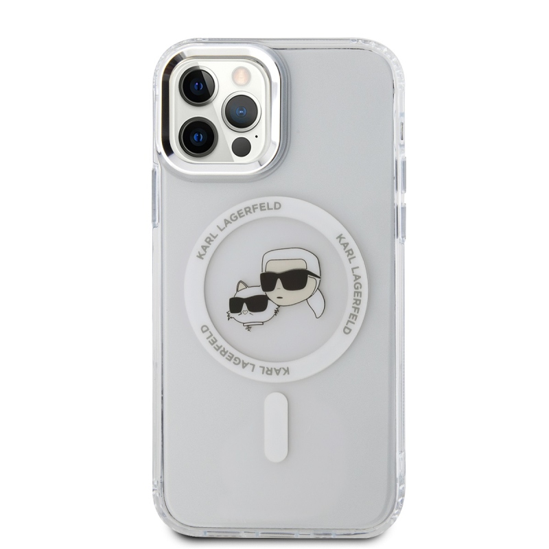 Karl Lagerfeld IML K&CH fejek fémkeret MagSafe hátlap iPhone 12/12 Pro átlátszóhoz
