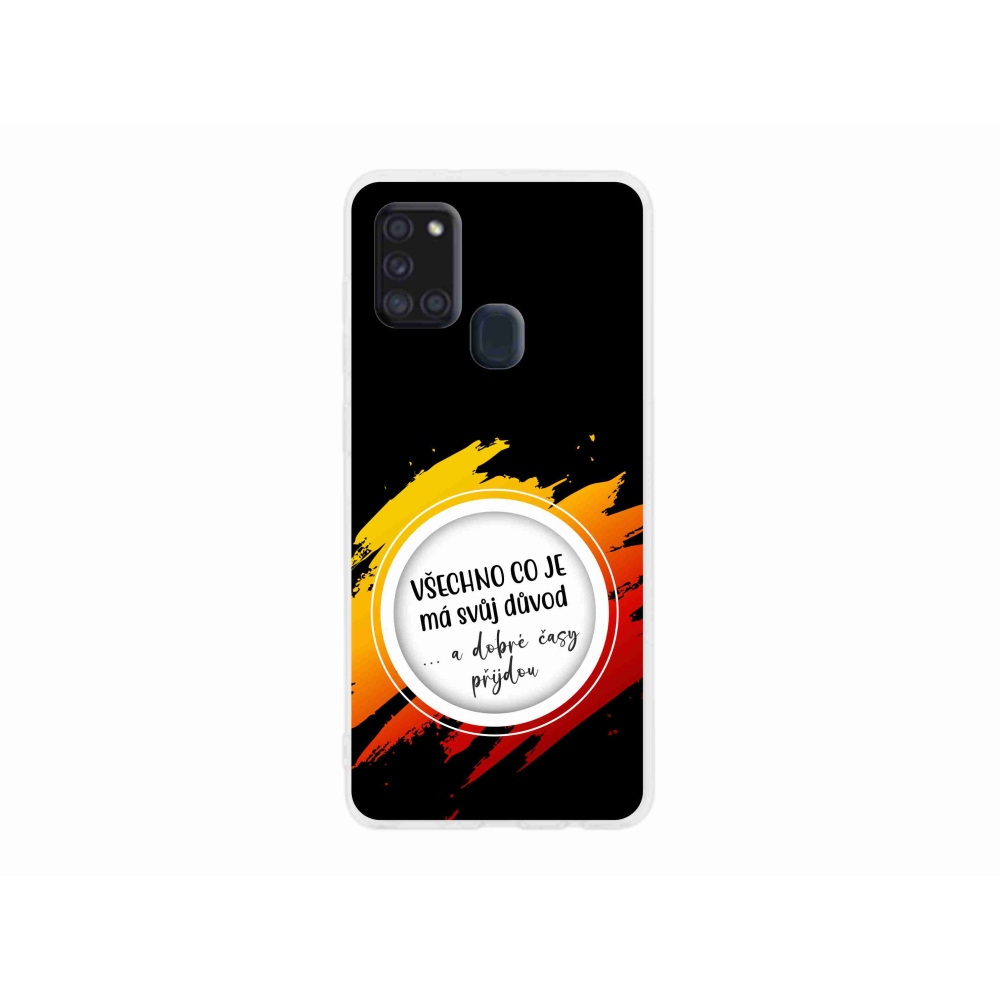 Gél borítás mmCase Samsung Galaxy A21s készülékhez - idézet 3 fekete háttér