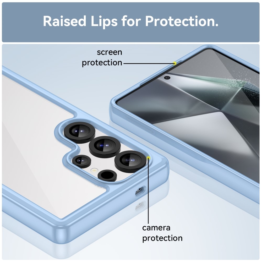Gél tok kemény hátlappal Samsung Galaxy S25 Ultra készülékhez - kék