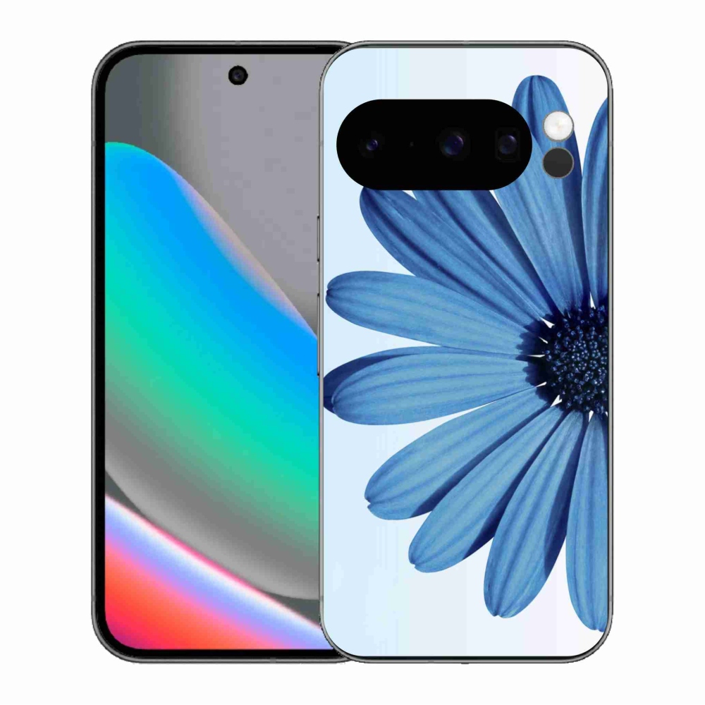 Zselés borítás mmCase a Google Pixel 10 Pro készülékhez - kék margaréta