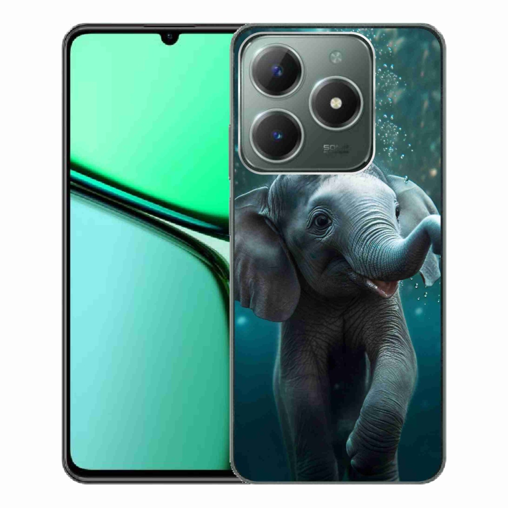 Zselés borítás mmCase a Realme C61 készülékhez - elefánt a víz alatt