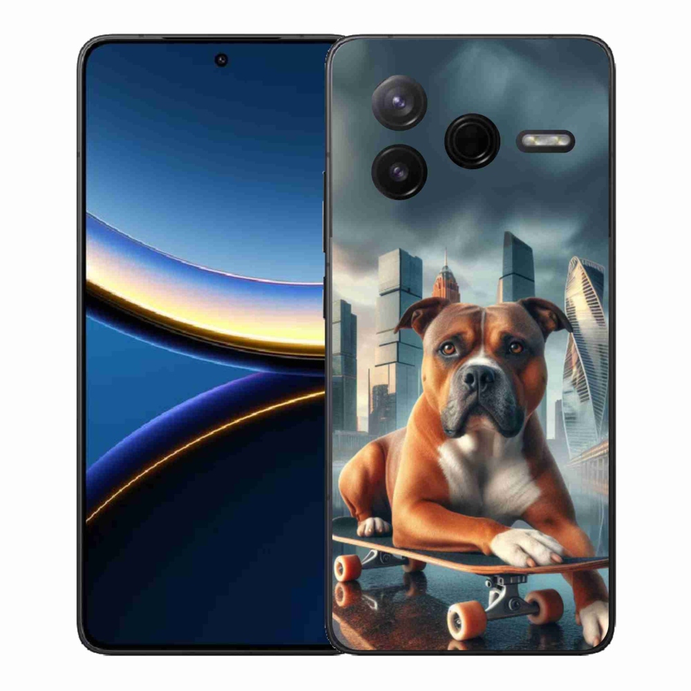 Gél borítás mmCase a Xiaomi Poco F7 Pro számára - kutya gördeszkán