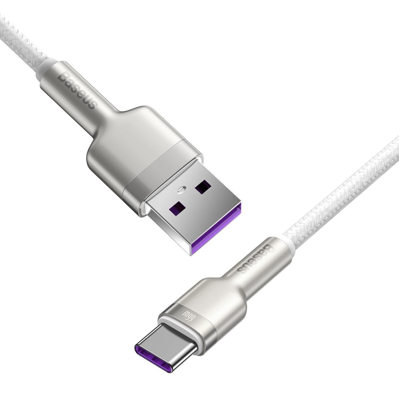 Baseus Cafule Metal sorozatú adatkábel USB-USB-C 66W 1m Fehér