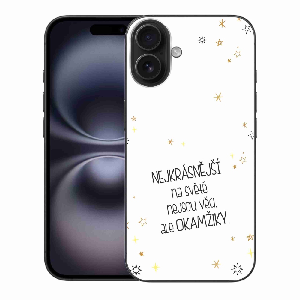 Gél borítás mmCase iPhone 16 Plus készülékhez - idézet 4 fehér háttér
