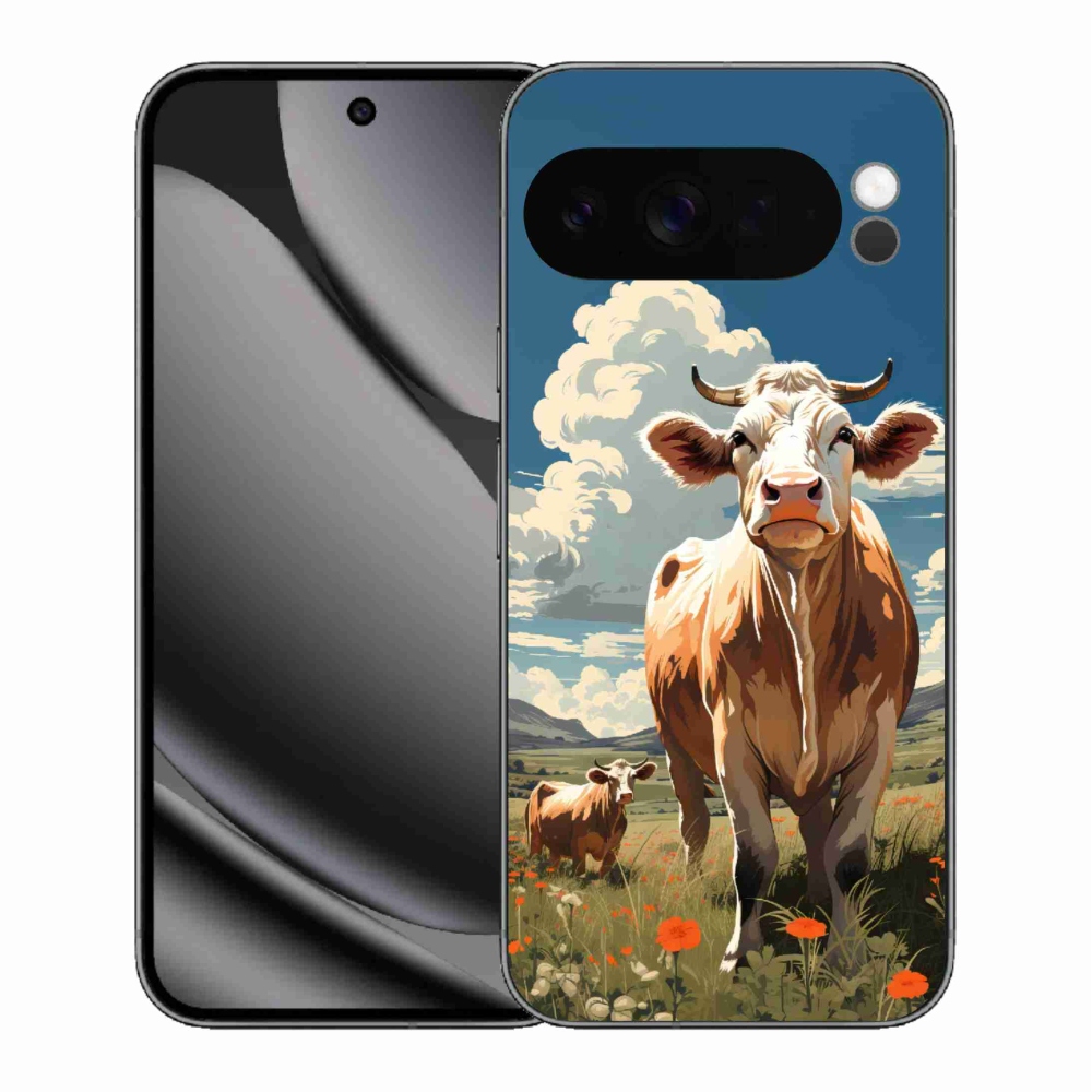 Zselés borítás mmCase a Google Pixel 10 Pro XL számára - tehenek a réten