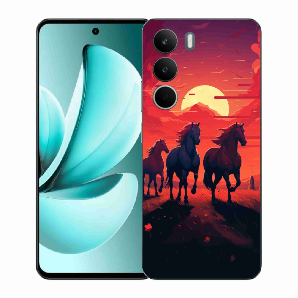 Gél borítás mmCase a Realme C71-hez - lovak és naplemente