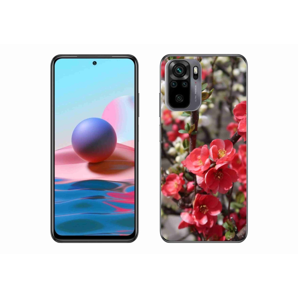 Gél borítás mmCase a Xiaomi Poco M5s készülékhez - piros virágok