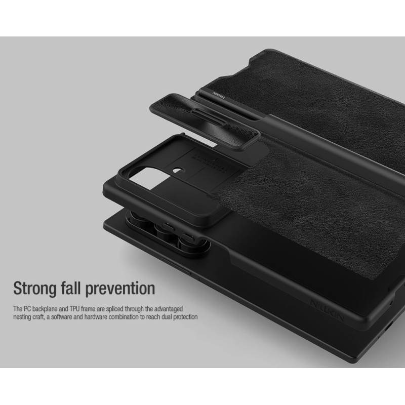 Nillkin Qin Book PRO tolltartó tok Samsung Galaxy Z Fold 7 barna barna