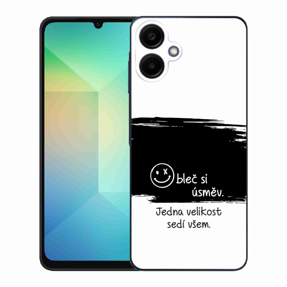 Gél borító mmCase Samsung Galaxy A06 4G - vicces szöveg 8 fekete és fehér háttérrel