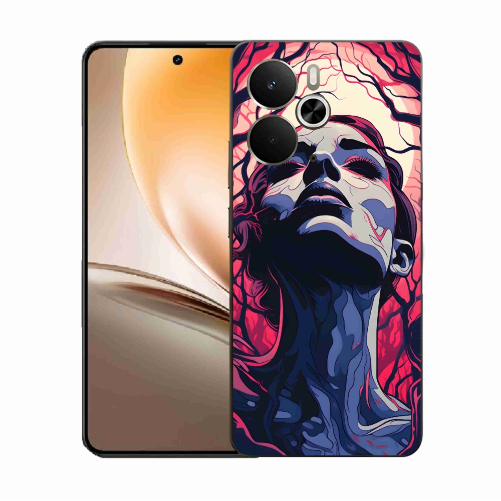 Gél borító mmCase a Realme 14 5G készülékhez - absztrakt arc