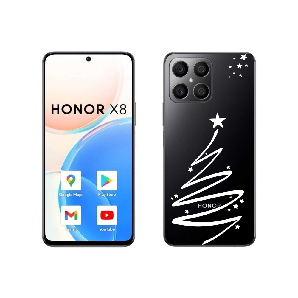 Gél borító mmCase a Honor X8 4G-hez - fehér fa átlátszó háttérrel