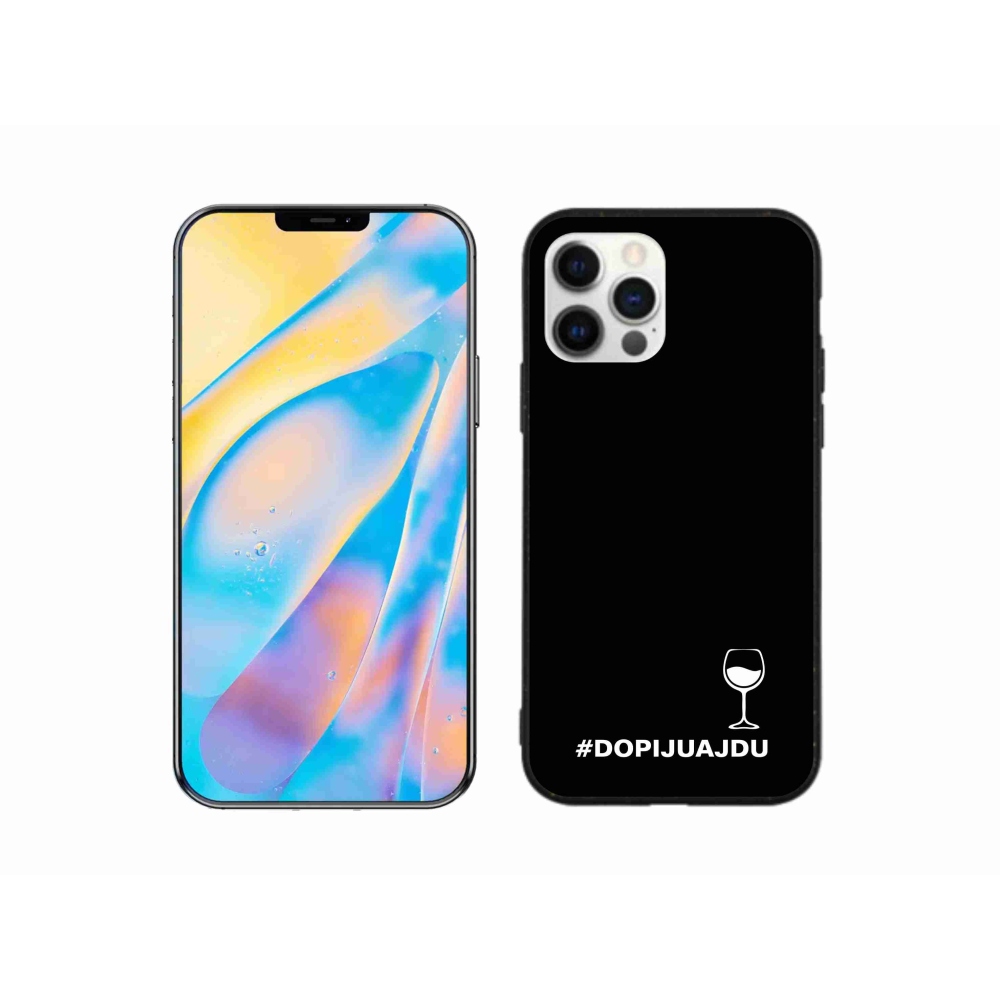 Gél borítás mmCase iPhone 12 készülékhez - bor motívum fekete háttér