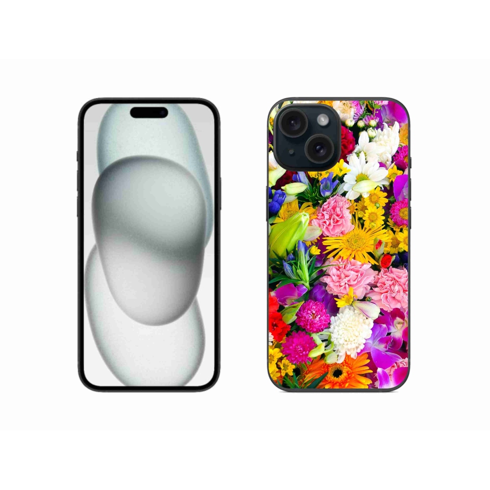 Zselés borítás mmCase iPhone 15-hez - virágok 12